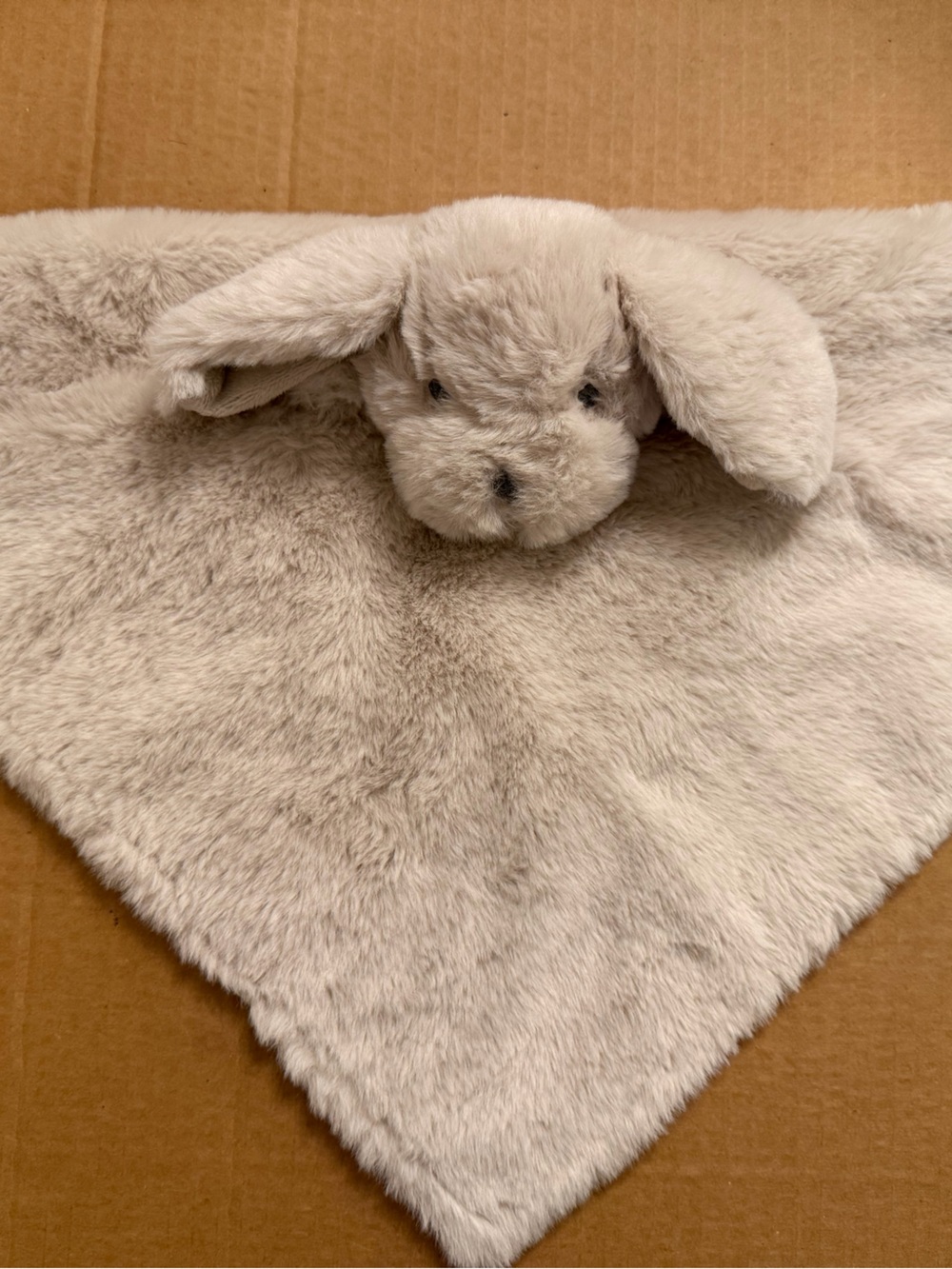 Elegant Baby Plush Bunny Lovey - Soft Gray Security Blanket